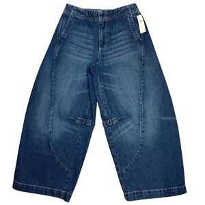 Anthropologie Pilcro Barrel Leg Cinch Waist Jeans 26" Medium/Dark Faded Wash